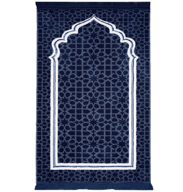 10 Double Plush Prayer Rug-Navy Blue