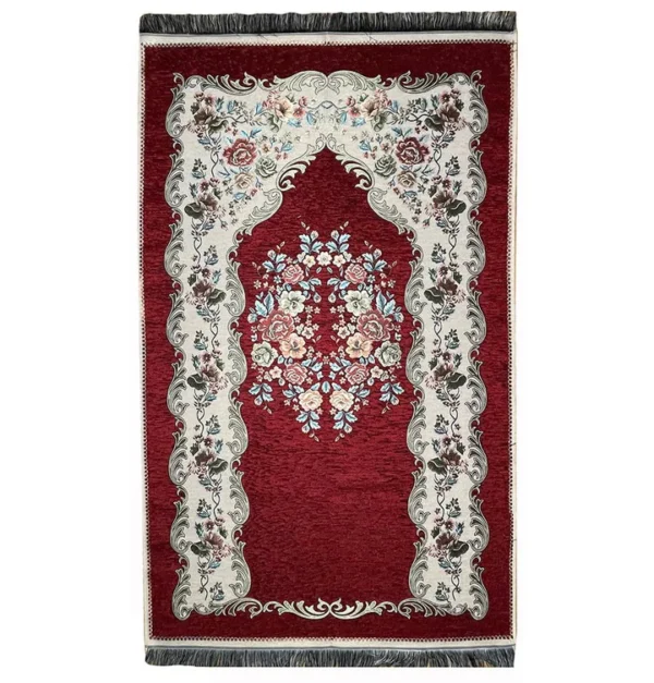 Chenille Embroidered Mat-Red