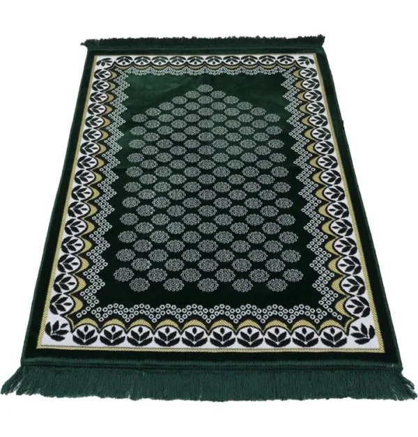 16 Velvet Floral Daisy Arch Rug-Green
