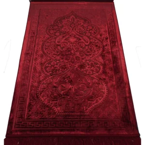Luxury Velvet Rug-Paisley Red