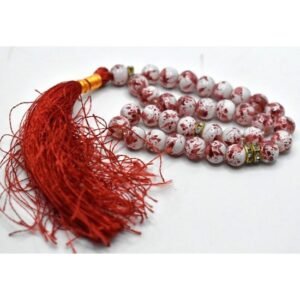 White & Red Marble Tasbih