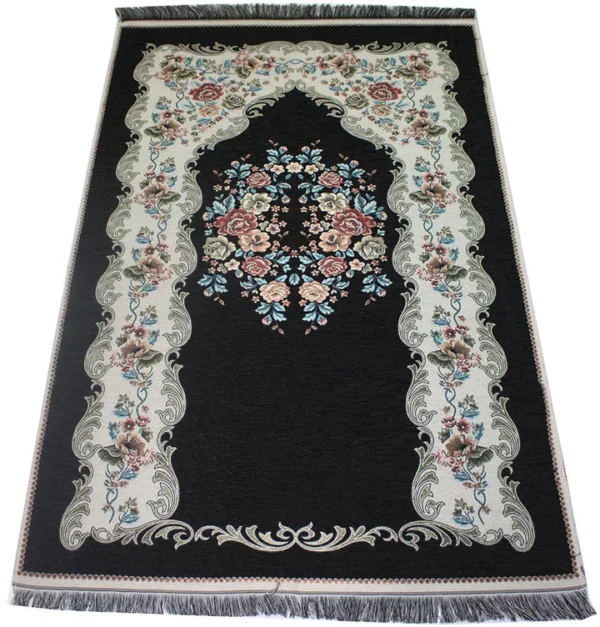 Chenille Embroidered Mat-Black