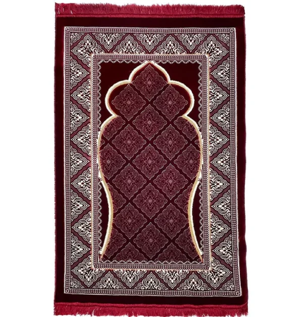 Double Plush Prayer Rug-Noor Red