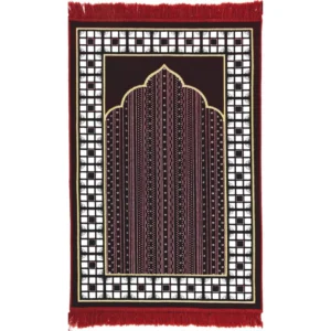 25 Velvet Vined Arch Prayer Rug-Red