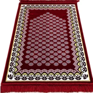 30 Velvet Floral Prayer Rug-Red