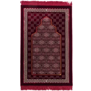 43 Velvet Prayer Rug-Mihrab Red