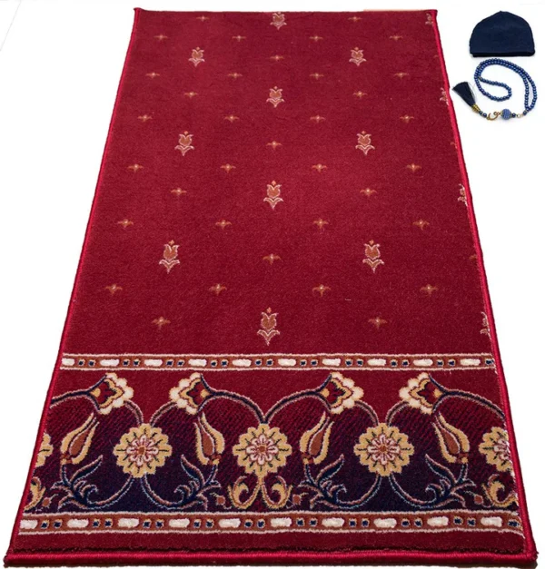 Luxury Prayer Carpet-Floral Red