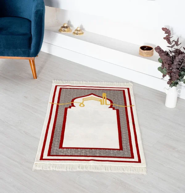 Sukoon Velvet Prayer Rug-Grey