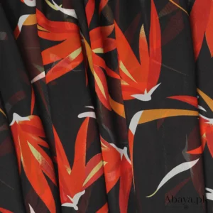 6 Georgette Black Floral Hijab