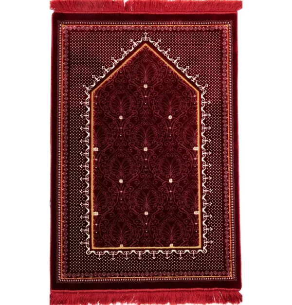 8 Double Plush Wide-Prayer Rug-Red