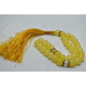 9 Light Yellow Marble Tasbih-(10mm)