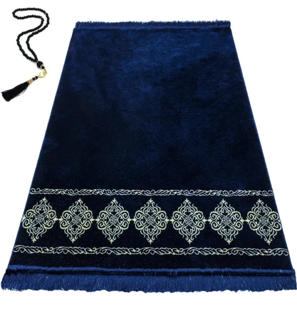 Grand Plush Prayer Rug-Navy Blue