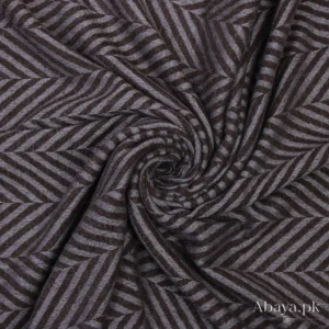94 Zebra Woolen Hijab-Dark Brown