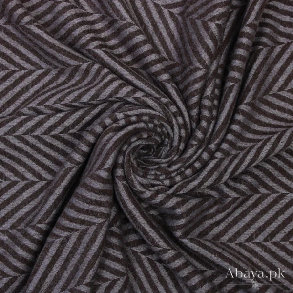 94 Zebra Woolen Hijab-Dark Brown